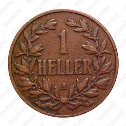 1 геллер 1905, A, знак монетного двора "A" — Берлин [Восточная Африка] - Реверс