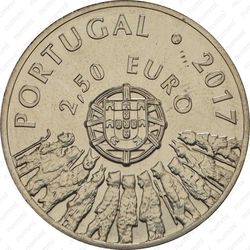 2,5 евро 2017, маска [Португалия] - Аверс
