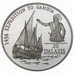 20 даласи 1993, Генрих Мореплаватель [Гамбия] Proof - Реверс