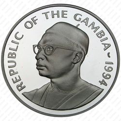 20 даласи 1994, футбол [Гамбия] Proof - Аверс