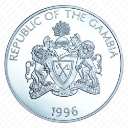 20 даласи 1996, Чемпионат мира по футболу 1998 [Гамбия] Proof - Аверс