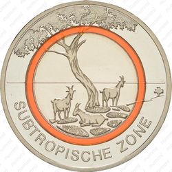 5 евро 2018, D, Субтропическая зона [Германия] - Реверс