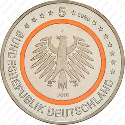 5 евро 2018, J, Субтропическая зона [Германия] - Аверс