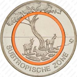 5 евро 2018, J, Субтропическая зона [Германия] - Реверс