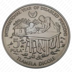 5 пул 1981, Международный год инвалидов [Ботсвана] - Реверс