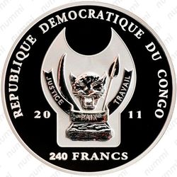 240 франков 2011, Монументы Санкт-Петербурга - Главное адмиралтейство [Демократическая Республика Конго] Proof - Аверс