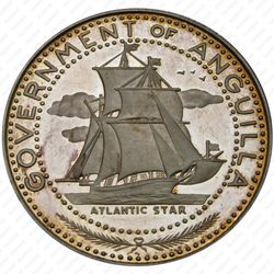 4 доллара 1969, парусник "Атлантическая звезда" [Ангилья] Proof - Реверс