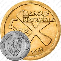 5 франков 1961, золото [Катанга]