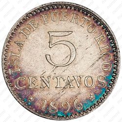 5 сентаво 1896 [Пуэрто-Рико] - Реверс