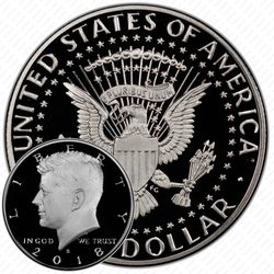 50 центов 2018, S, серебро [США] Proof