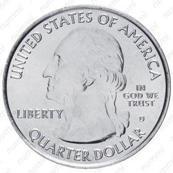 25 центов 2017, D, дом Дугласа [США] - Аверс