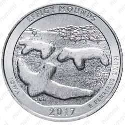 25 центов 2017, D, Эффиджи-Маундз [США] - Реверс
