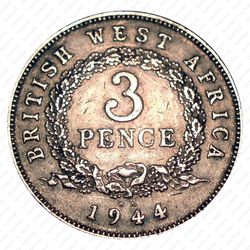 3 пенса 1944, KN [Британская Западная Африка] - Реверс