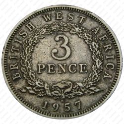 3 пенса 1957 [Британская Западная Африка] - Реверс