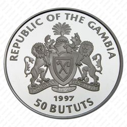 50 бутутов 1997, Защита морской жизни [Гамбия] Proof - Аверс