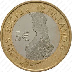 5 евро 2018, Архипелаговое море [Финляндия] - Реверс