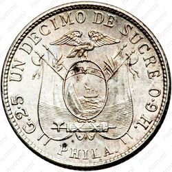 1 десимо 1884-1916 [Эквадор] - Реверс