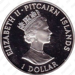 1 доллар 1989, 200 лет HMAV Bounty [Австралия] - Аверс