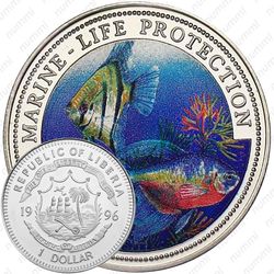 1 доллар 1996, Защита морской жизни [Либерия]
