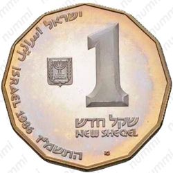 1 новый шекель 1986, Святые места - Акко [Израиль] - Реверс