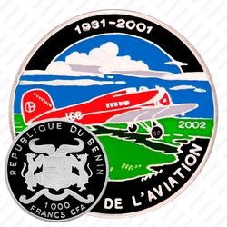 1000 франков 2002, История авиации - Lockheed Orion [Бенин]