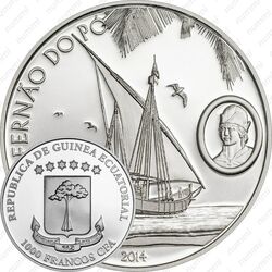 1000 франков 2014, Фернан ду По, Серебро [Гвинея]