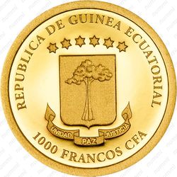 1000 франков 2014, Фернан ду По, Золото [Гвинея] - Аверс