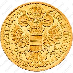 1 дукат 1765-1780, Мария Терезия - орел с гербом Австрии в центре [Австрия] - Реверс