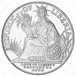 5 долларов 1997, Китайский гороскоп - Год быка [Либерия] - Аверс