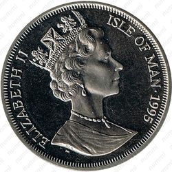 1 крона 1995, Александр Флеминг, пенициллин [Остров Мэн] - Аверс