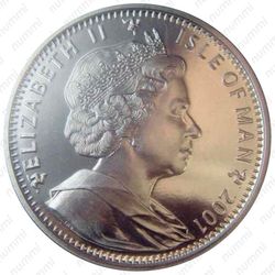 1 крона 2001, Гарри ловит Золотого снитча [Остров Мэн] - Аверс