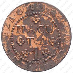 1 макута 1814, Перечекан на ½ макуты [Ангола] - Реверс