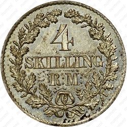 4 скиллинг-ригсмёнта 1867-1874 [Дания] - Реверс
