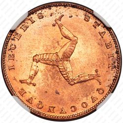 1 фартинг 1839-1864 [Остров Мэн] - Реверс