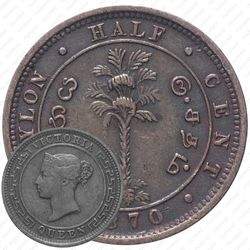 ½ цента 1870-1901 [Шри-Ланка]