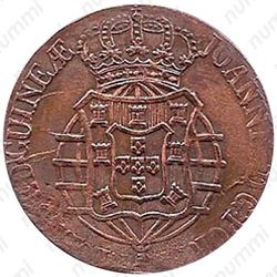 2 макуты 1814-1816, Перечекан на 1 макуте [Ангола] - Аверс