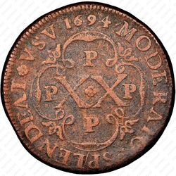 20 рейсов 1694-1699, Перечекан на X рейсах [Ангола] - Аверс