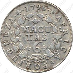 6 макуты 1789-1796 [Ангола] - Реверс