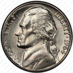 5 центов 1964, Томас Джефферсон - Аверс