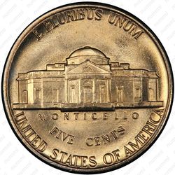 5 центов 1977, Томас Джефферсон - Реверс