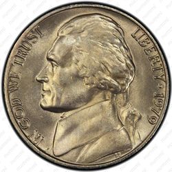 5 центов 1979, Томас Джефферсон - Аверс