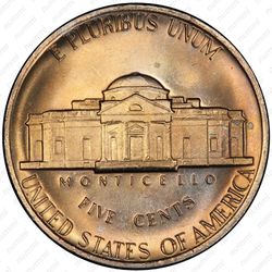 5 центов 1980, Томас Джефферсон - Реверс