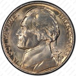 5 центов 1983, Томас Джефферсон - Аверс