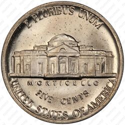 5 центов 1985, Томас Джефферсон - Реверс