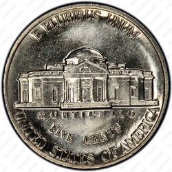 5 центов 1987, Томас Джефферсон - Реверс