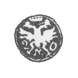 Городское клеймо Москвы 1726 г. "Двуглавый орел с цифрами 2 и 0, буква М", фото , изображение 2