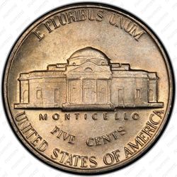 5 центов 1960, Томас Джефферсон - Реверс