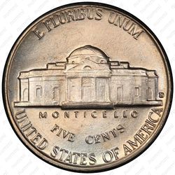 5 центов 1962, Томас Джефферсон - Реверс