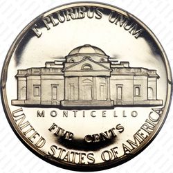 5 центов 1971, Томас Джефферсон - Реверс