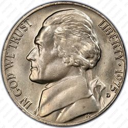 5 центов 1975, Томас Джефферсон - Аверс